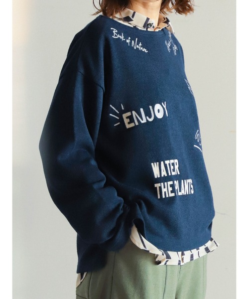 THIRD MAGAZINE ロゴ刺繍ボートネックスウェット THIRD MAGAZINE ロゴ刺繍ボートネックスウェット THIRD MAGAZINE