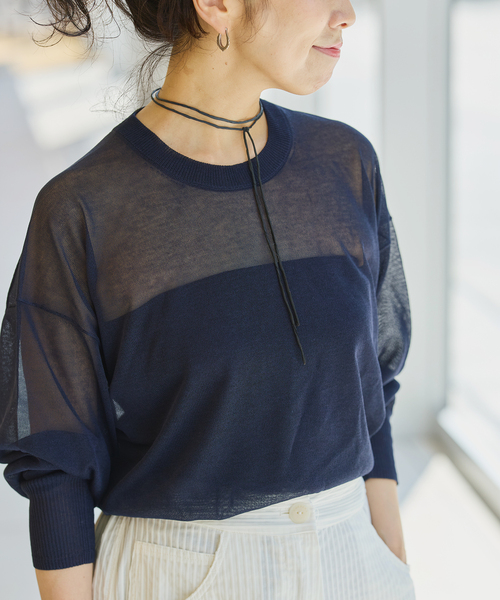 ニット セーター IENA LA BOUCLE シアーラメニットプルオーバー レディース