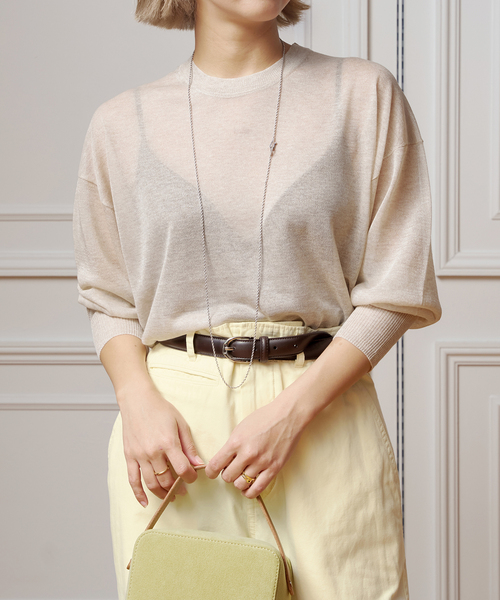 ニット セーター IENA LA BOUCLE シアーラメニットプルオーバー レディース IENA LA BOUCLE ニット セーター シアーラメニットプルオーバー