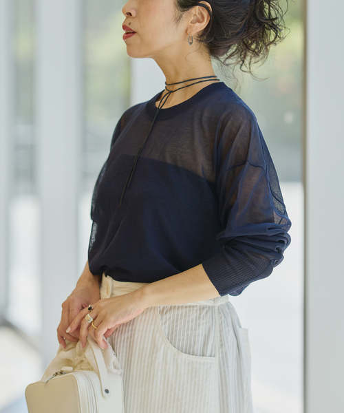 ニット セーター IENA LA BOUCLE シアーラメニットプルオーバー レディース IENA LA BOUCLE ニット セーター シアーラメニットプルオーバー