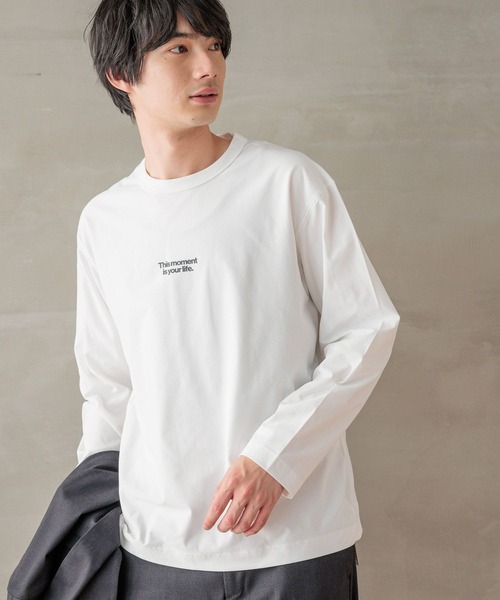 GLOBAL WORK tシャツ サラサラ快適DRYプリントT/長袖/147300