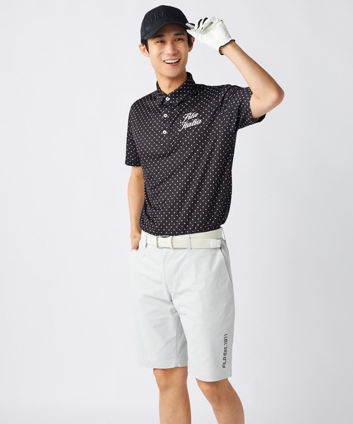 FILA GOLF ポロシャツ 半袖 ドット総柄半袖ポロシャツ メンズ