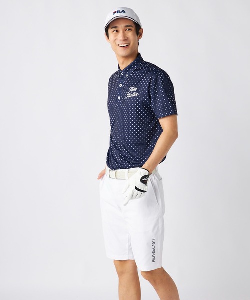 FILA GOLF ポロシャツ 半袖 ドット総柄半袖ポロシャツ メンズ