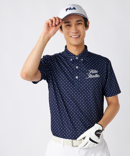 【POLO GOLF】新品　総柄半袖ポロシャツ　ゴルフ　メンズＭ　ネイビー FILA GOLF ポロシャツ ドット総柄半袖ポロシャツ メンズ : ZOZOTOWN