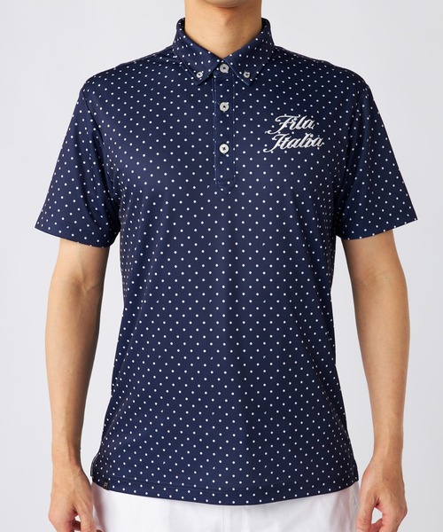 FILA GOLF uvカット ポロシャツ 半袖 ドット総柄半袖ポロシャツ メンズ