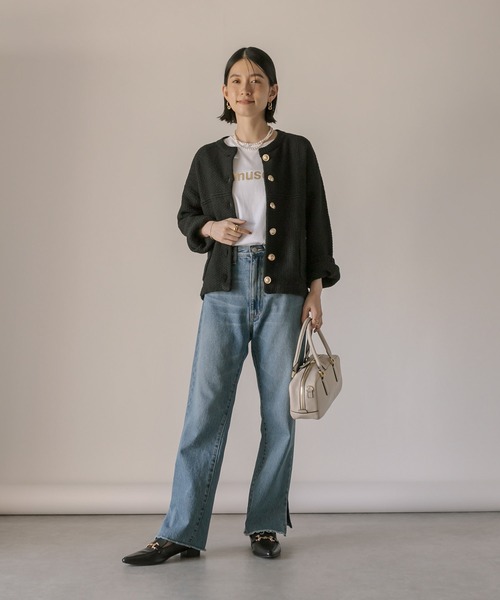 「RIVE DROITE」 ニットカーディガン FREE オフホワイト レディース_画像4