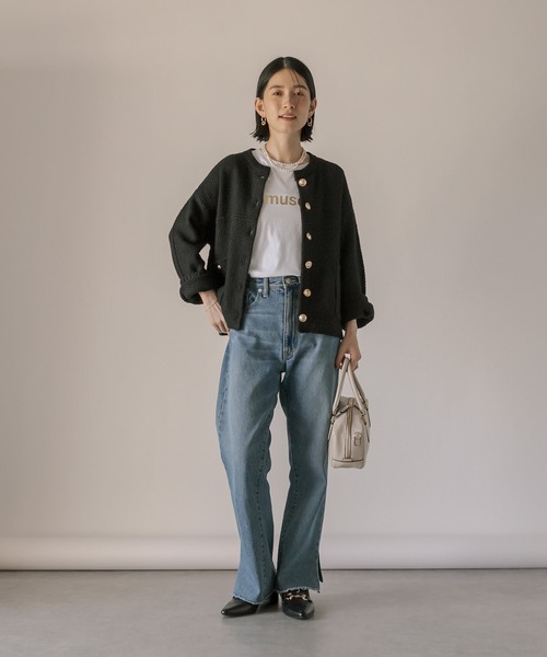 「RIVE DROITE」 ニットカーディガン FREE オフホワイト レディース_画像5