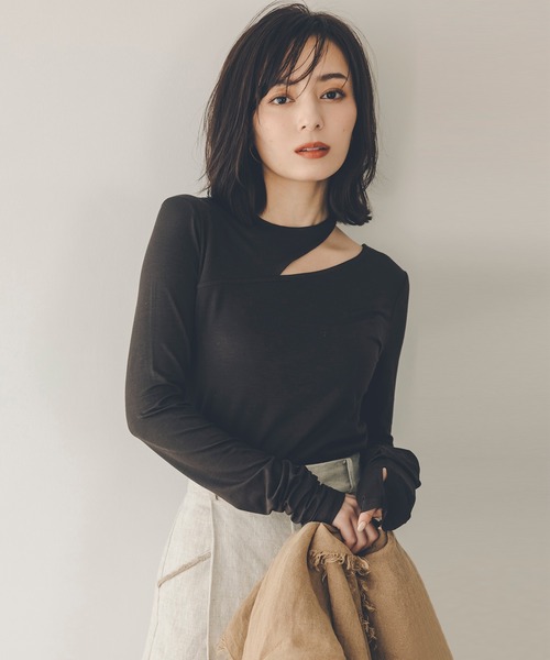 アニュアンス 新品 タグ付き カットアウトトップス ホワイト anauans