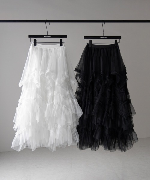 【OHESHIO】FRILL LAYERED SKIRT フリルレイヤードスカート me+em select スカート 「 2color 」レイヤードボリューム