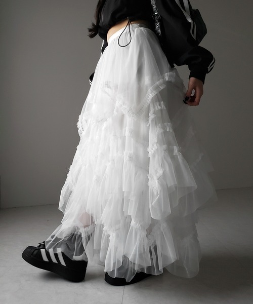 【OHESHIO】FRILL LAYERED SKIRT フリルレイヤードスカート OHESHIO フリルレイヤード スカート musinsa - メルカリ