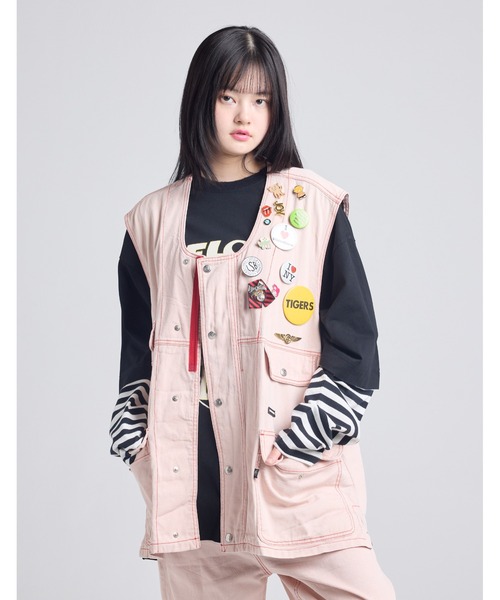ベスト ジレ /Little sunny bite/twill vest レディース メンズ Little sunny bite ベスト ジレ /Little bite/twill vest