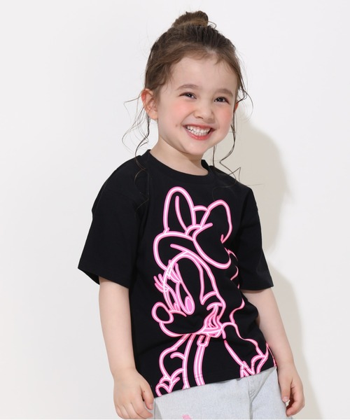 ディズニーキャラクター Tシャツ 100cm以上 Disney tシャツ 「綿100％」 親子お揃い ディズニー ネオン