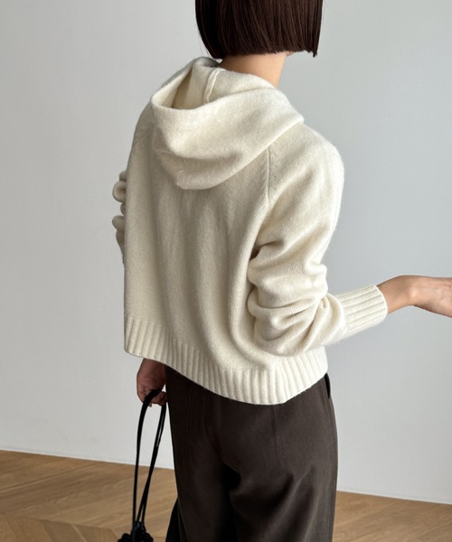 「CANAL JEAN」 ニットカーディガン ONE SIZE レッド レディース_画像3