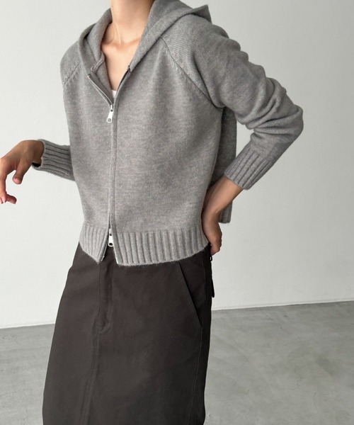 「CANAL JEAN」 ニットカーディガン ONE SIZE レッド レディース_画像9