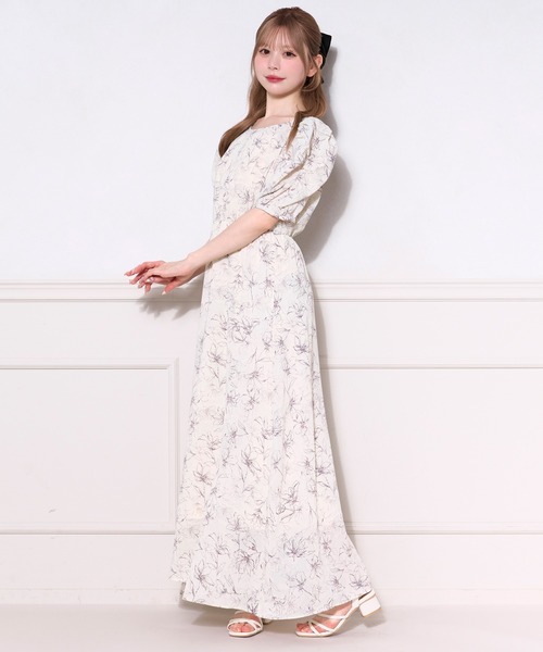 apres jour（アプレジュール） ワンピース パフスリーブ花柄ワンピース