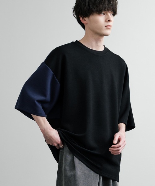 tシャツ ブロックインレーボリュームスリーブクルーネック レディース メンズ GYMPHLEX tシャツ Gymphlex/ジムフレックス クルーネック