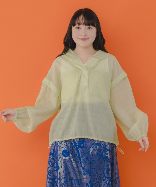パーカー 151666：スカラーちゃんプリント 2WAYシアープルオーバー レディース 151666：スカラーちゃんプリント 2WAYシアープルオーバーの通販