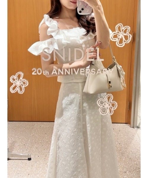snidel フラワージャガードスカート SNIDEL ＼SALE60%OFF+2点購入で10%OFFクーポン有／即日発送