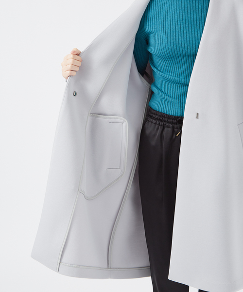 qualite コート qualite 「qualite」 ノーカラーコート 36 グレー レディース