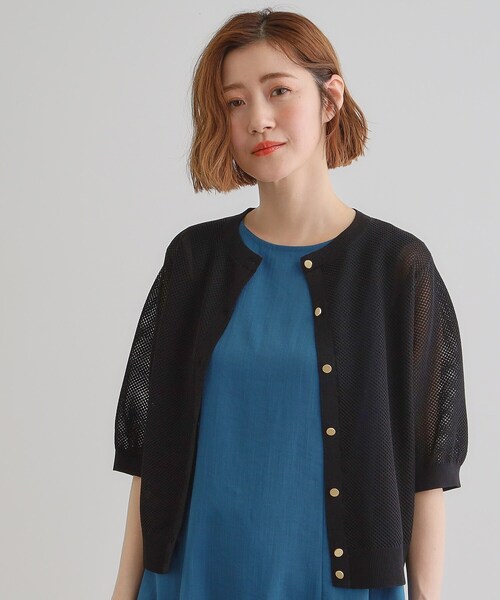 grove（グローブ） カーディガン 1枚でも映える上品メッシュ