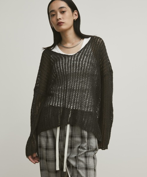 「MERLOT」 長袖ニット FREE イエロー レディース_画像9