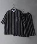 甚平 浴衣 しじら織り バンドカラーシャツ&シ...の詳細画像5