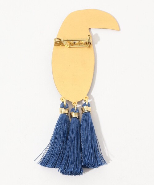 ブローチ MERCEDES SALAZAR BIRD GOLDEN BLUE ブローチ レディースの画像