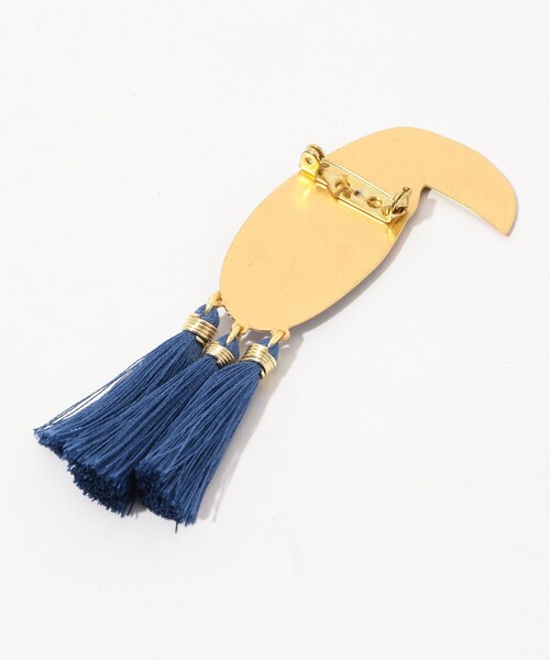 ブローチ MERCEDES SALAZAR BIRD GOLDEN BLUE ブローチ レディースの画像