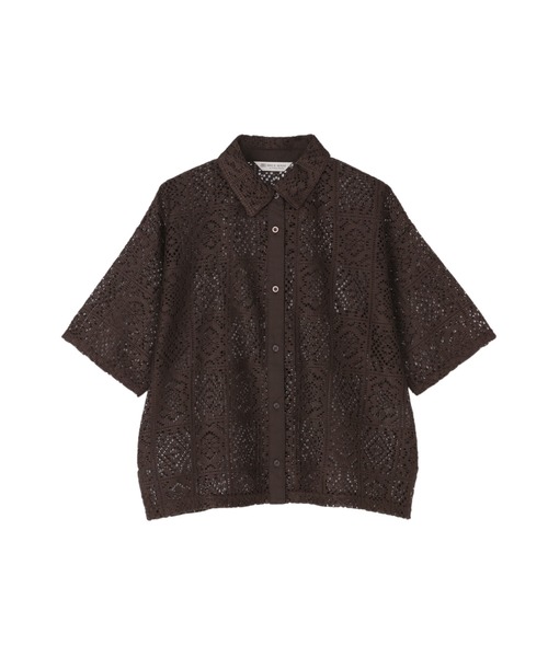 BRICK HOUSE by TOKYO SHIRT ブラウス シャツ 夏 クロシェ風 レース