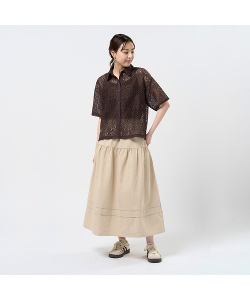 cloche クロシェ　レース袖ブラウス　新品　レディース BRICK HOUSE by TOKYO SHIRT ブラウス シャツ クロシェ風 レース