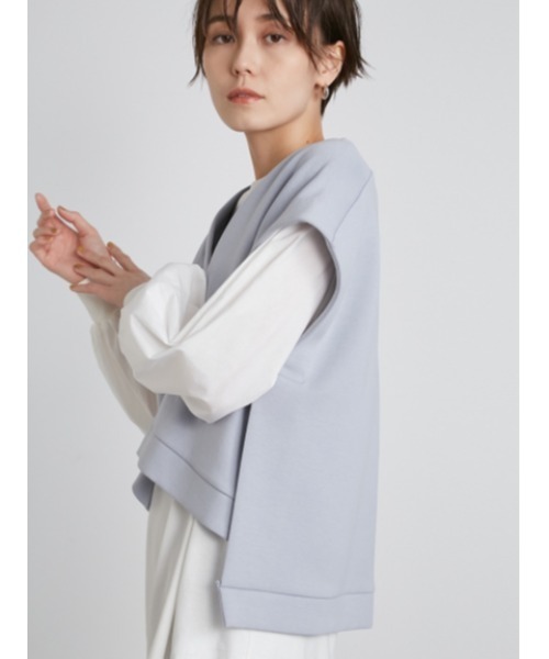 「DouDou」 半袖カットソー FREE ブルー レディース DouDou tシャツ 「WEB限定」リバーシブルカットソー レディース