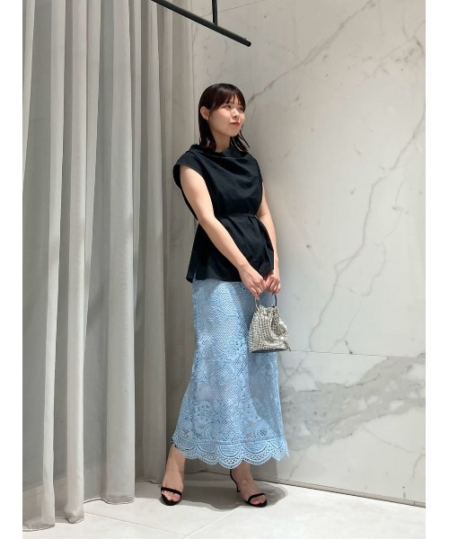 allureville ブラウス シャツ ドレープシャツプルオーバー