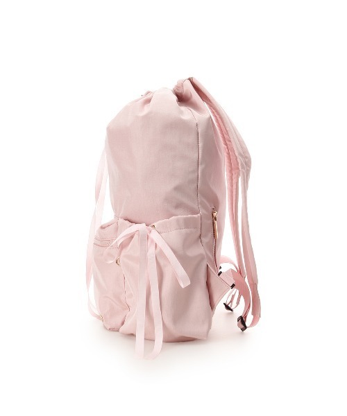 Charles & Keith 巾着型 リュック ピンクベージュ & chouette（アンドシュエット） デイバック リュック 巾着デザイン