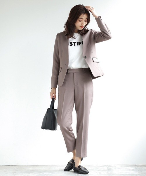 WHITE JOOLA ネイビー パンツスーツ上下セット WHITE JOOLA」 パンツスーツ SS ネイビー レディース : ZOZOTOWN