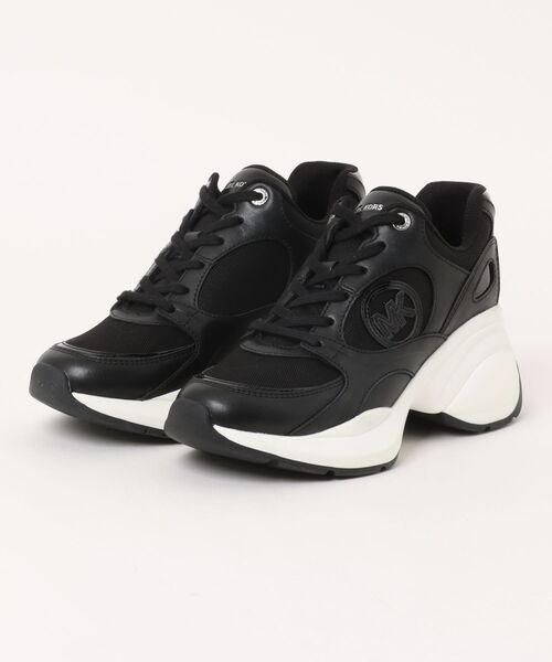 MICHAEL KORS スニーカー ブラック/シルバー Michael Kors Juno Knit Slip On Sneaker Metallic Stretch