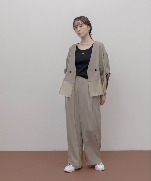 Eimee Law セットアップ ヘムシアーノーカラーブラウス