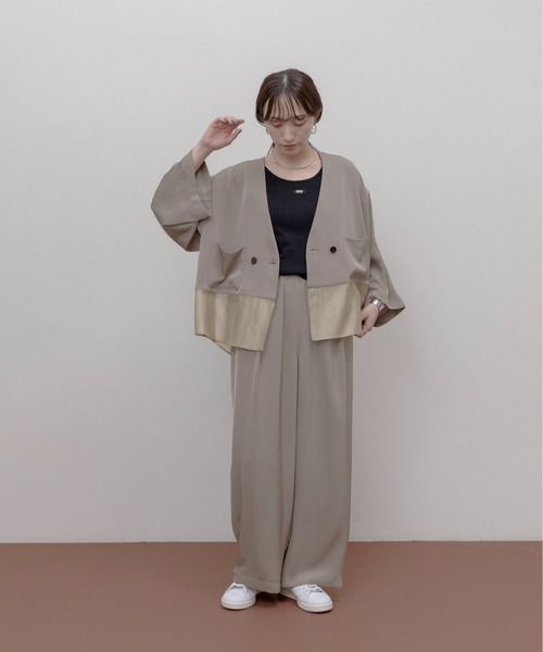 Eimee Law ジャケット＆パンツ　セットアップ Eimee Law セットアップ ヘムシアーノーカラーブラウス