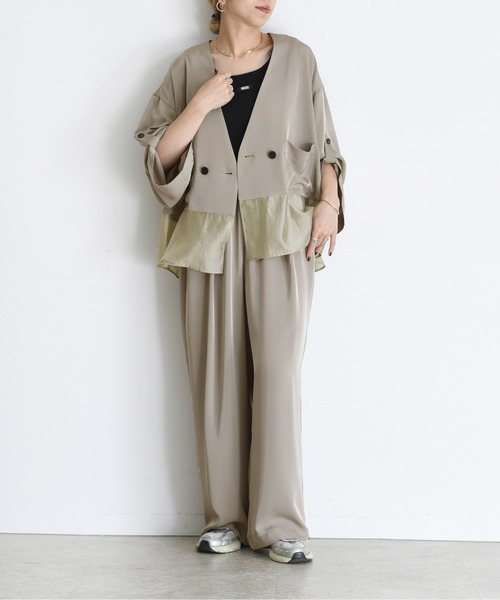 Eimee Law セットアップ ヘムシアーノーカラーブラウス