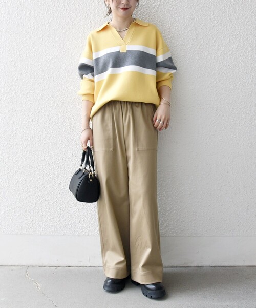 SHIPS　シップス　パネル ボーダー 前後2WAY ニット プルオーバー SHIPS any ニット セーター any:「手洗い可能」パネル ボーダー