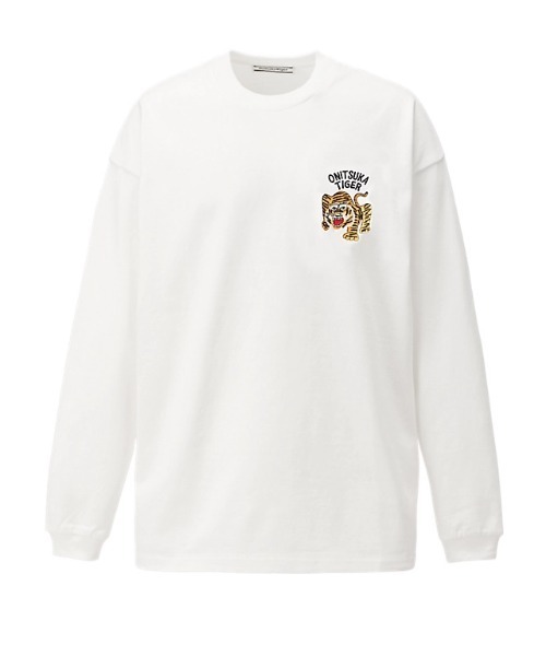 WHITE 長袖カットソー Onitsuka Tiger 「Onitsuka Tiger」 長袖カットソー X-LARGE
