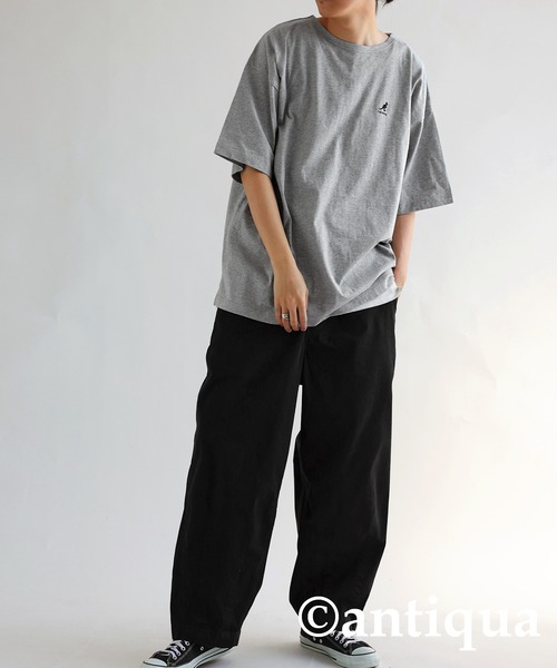 「antiqua」 「tree cafe」7分袖カットソー「KANGOLコラボ」 L オフホワイト レディース