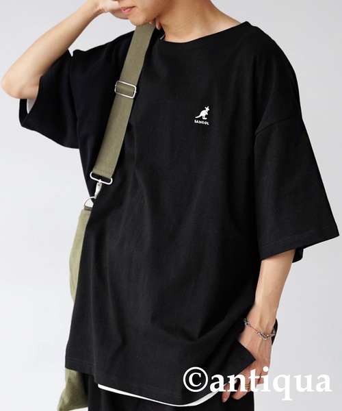 「antiqua」 「tree cafe」7分袖カットソー「KANGOLコラボ」 L オフホワイト レディース