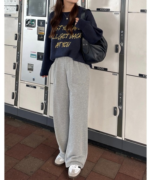 nelliy. スウェットパンツ ジャージ 2タックスウェットワイド