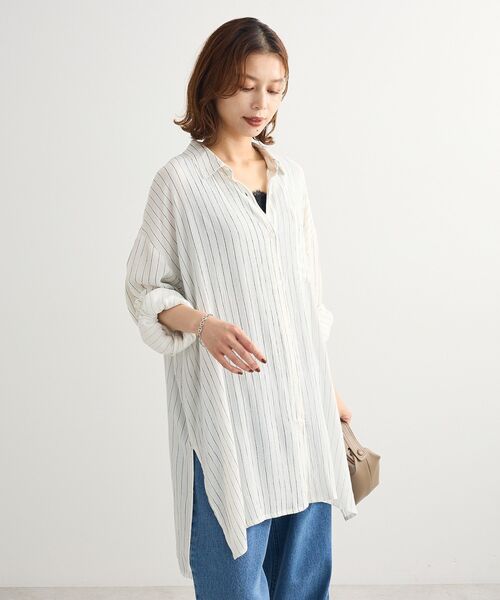 Green Parks（グリーンパークス） チュニック ターンバック長袖