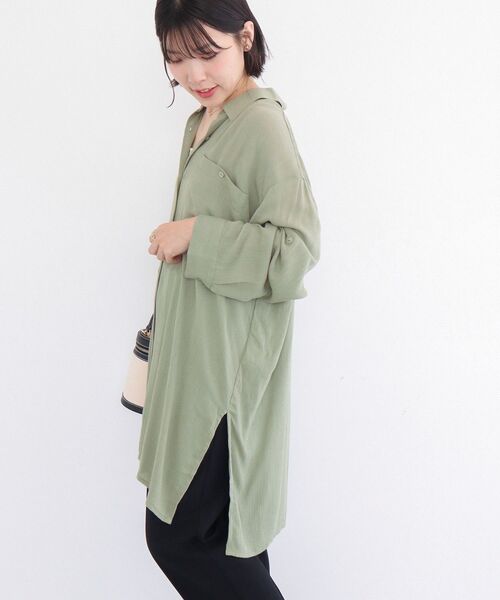 Green Parks（グリーンパークス） チュニック ターンバック長袖