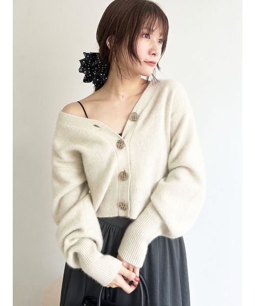 LILY BROWN（リリー ブラウン） 袖ファーニットカーディガン L.B CANDY