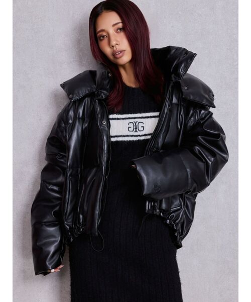 GYDAブラックダウン GYDA（ジェイダ） ダウン ジャケット ロング GD ベルト付き ロング