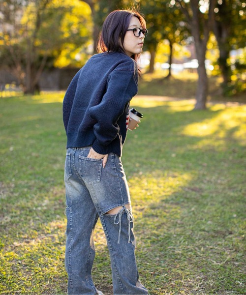 ニット/セーター AmerivintageBUSTIERPATTERNKNITSET ニット セーター 「アメリカフラッグジャガード×メランジ風