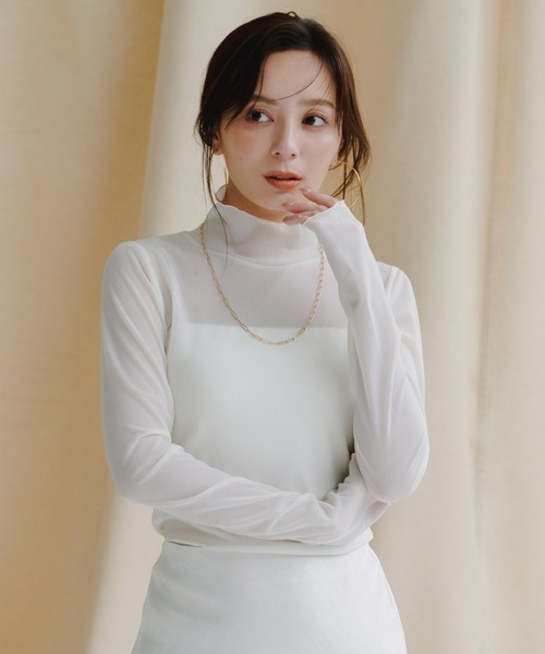anuans tシャツ シアートリコットカットトップス レディース
