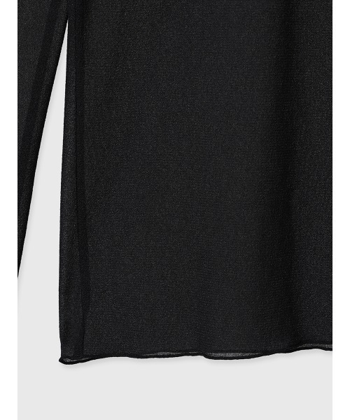 MASHIRO シアートリコットカットトップス ブラック サイズ2 シアー